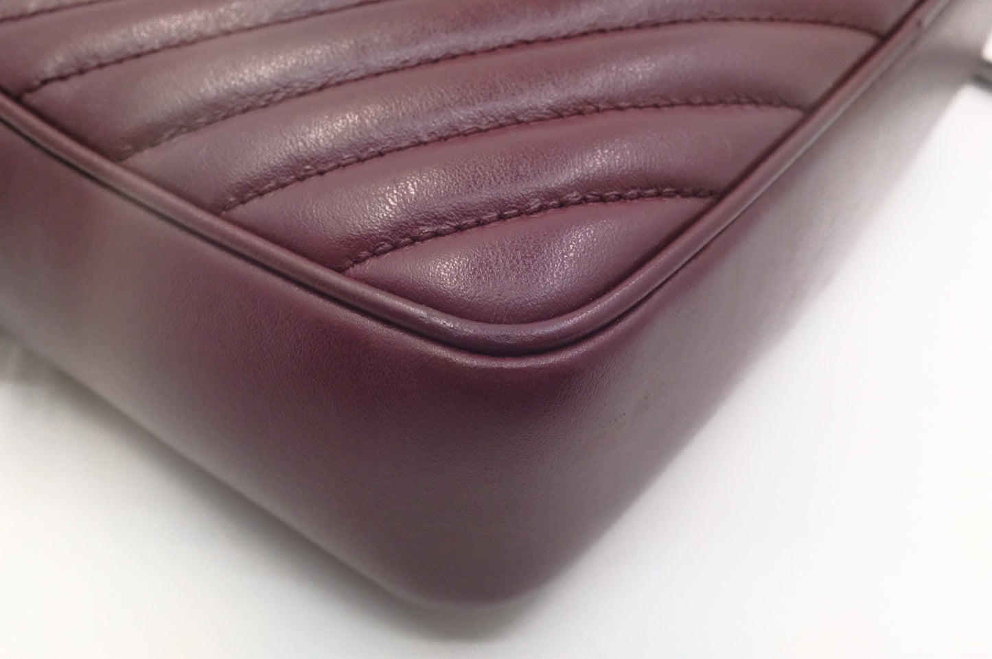 YSL Saint Laurent Lou Camera Bag in Burgundy Leather