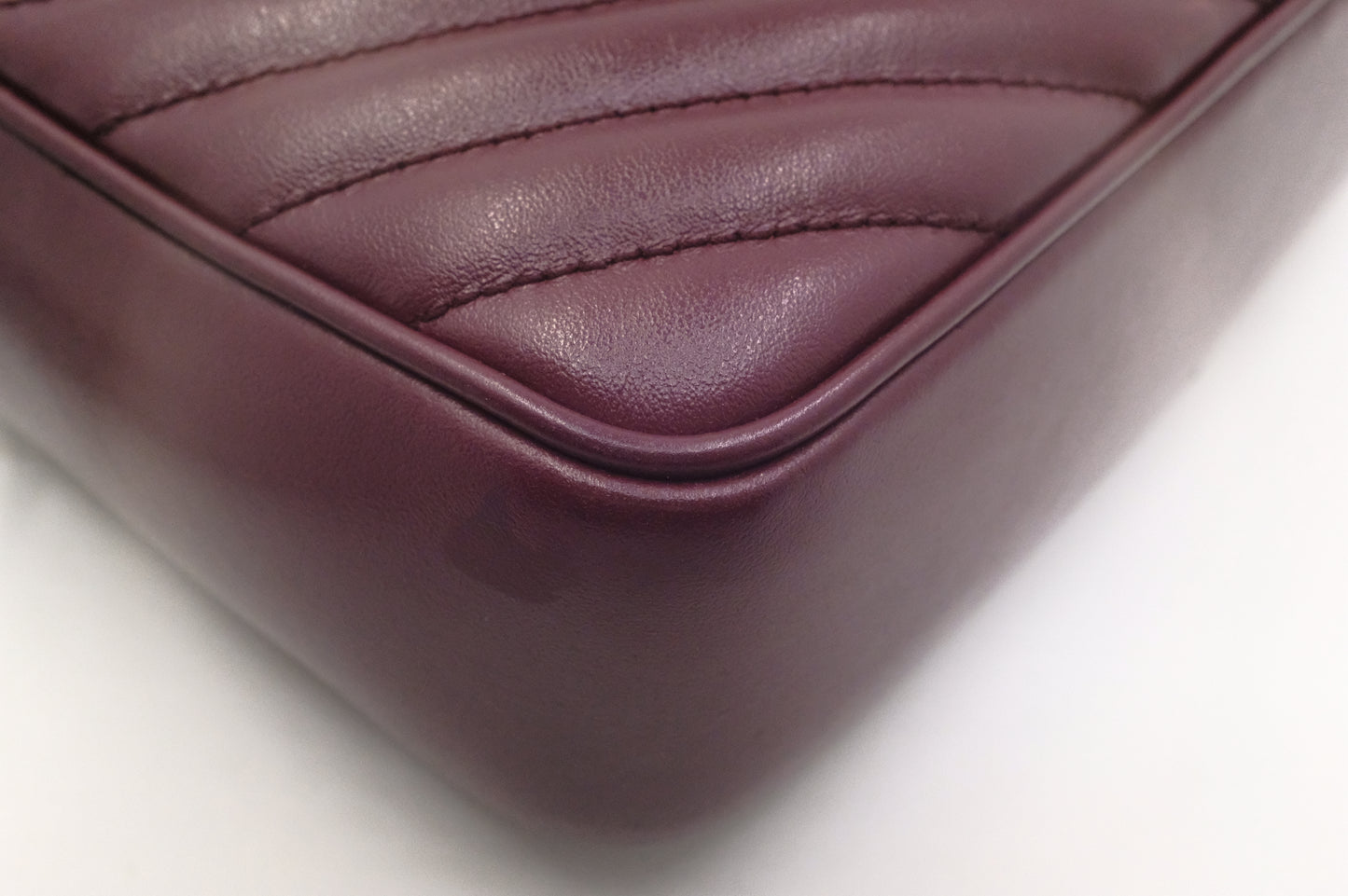 YSL Saint Laurent Lou Camera Bag in Burgundy Leather