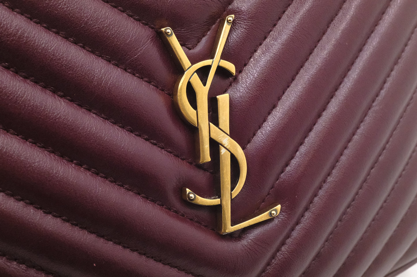 YSL Saint Laurent Lou Camera Bag in Burgundy Leather