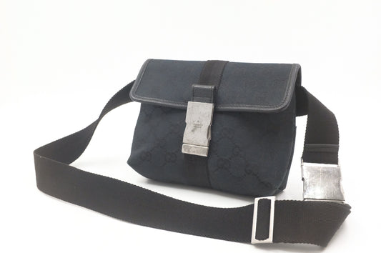 Gucci Waist Bag in Black GG Canvas