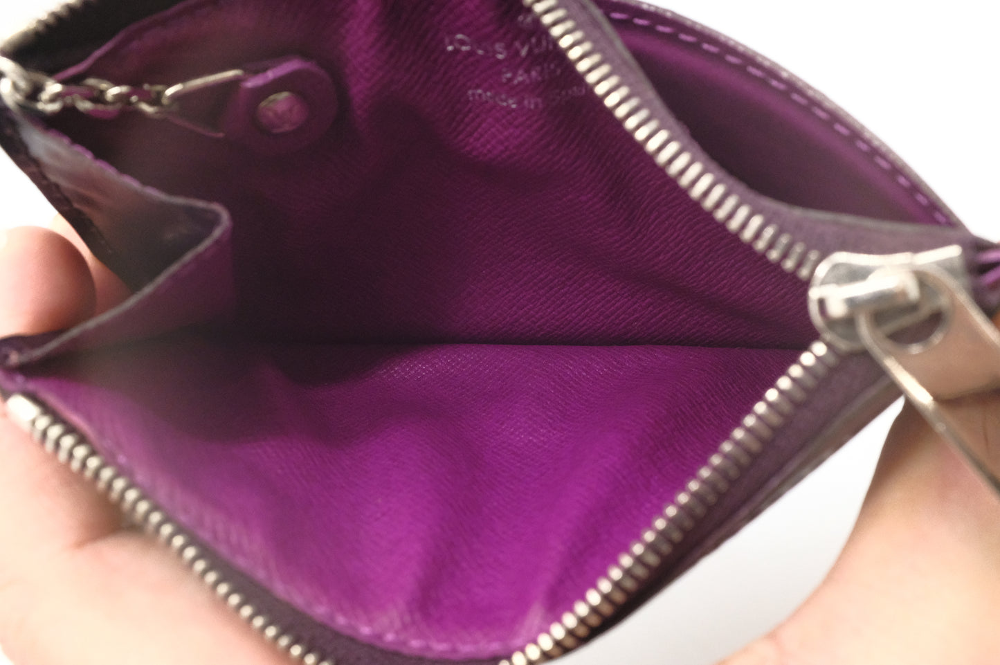 Louis Vuitton Pochette Cles in Purple Epi Leather