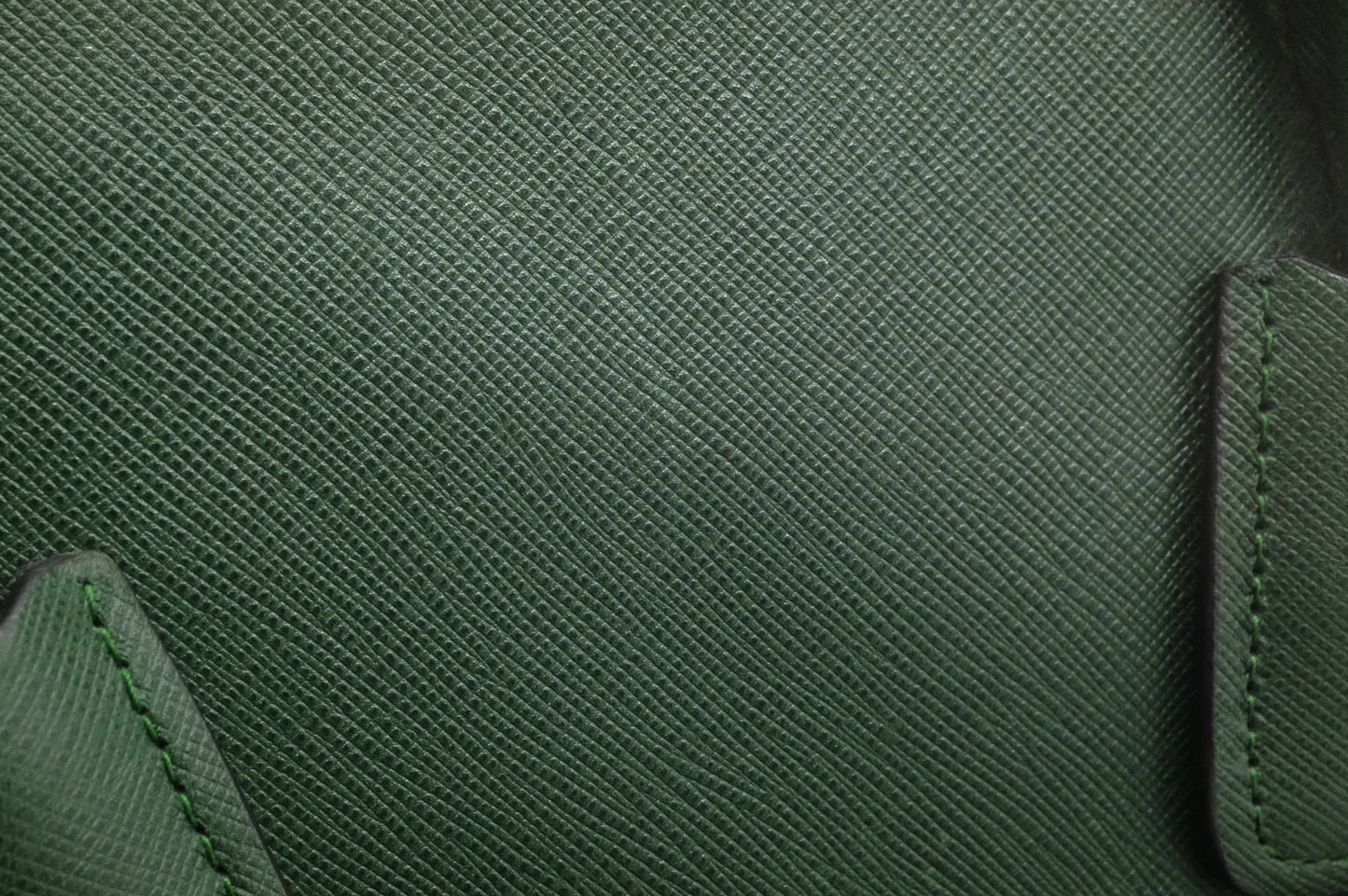 Prada Twin Pocket Tote in Green Embroidered Saffiano Leather