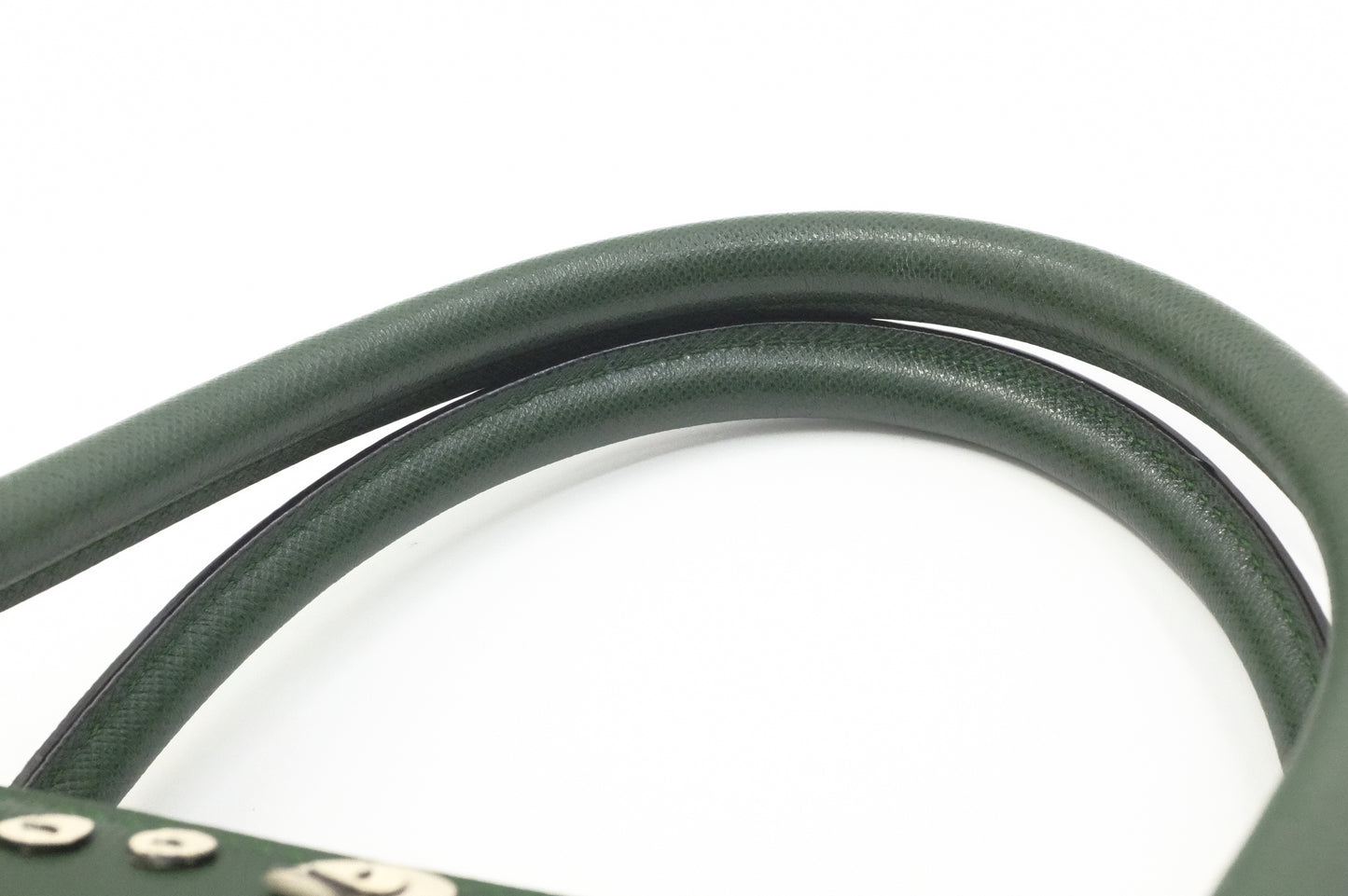 Prada Twin Pocket Tote in Green Embroidered Saffiano Leather