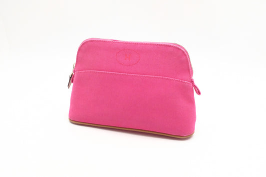 Hermes Mini Bolide Pouch in Pink Canvas