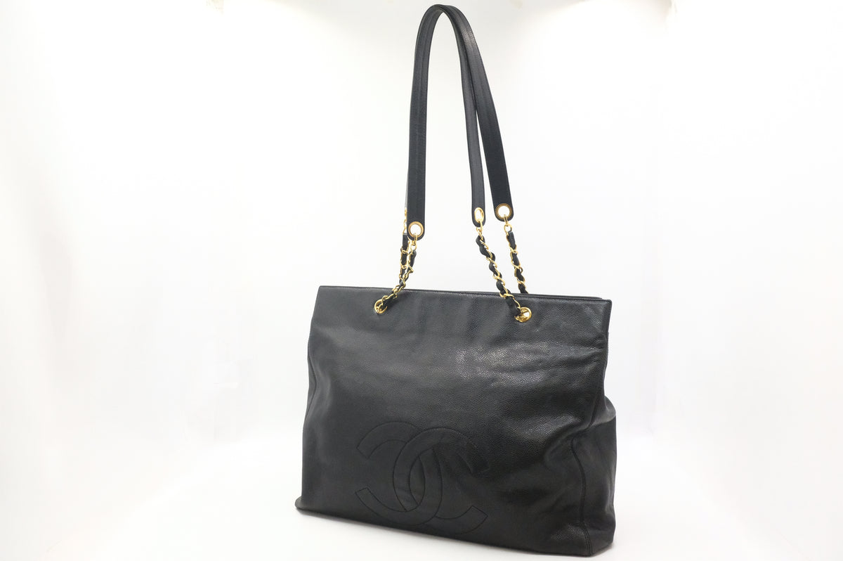 Chanel Large Tote Bag in Black Caviar Leather