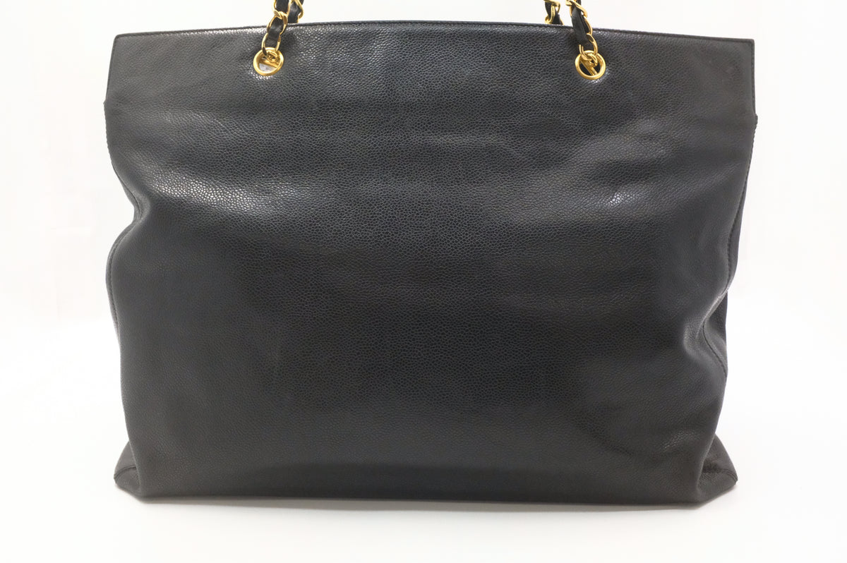 Chanel Large Tote Bag in Black Caviar Leather