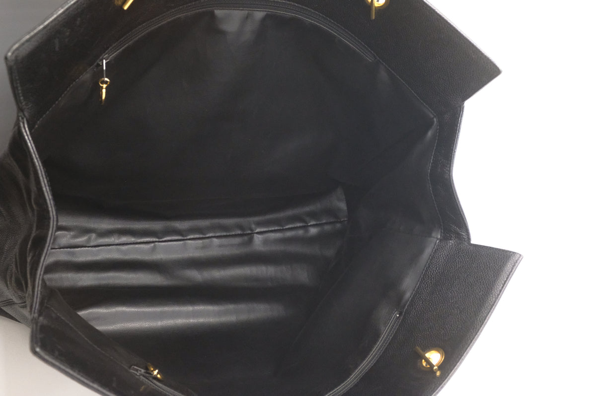Chanel Large Tote Bag in Black Caviar Leather