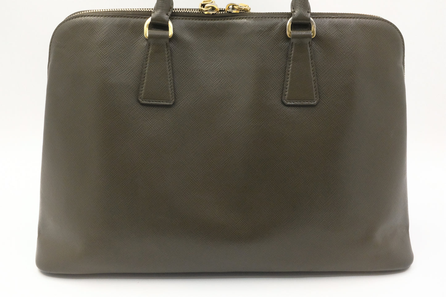 Prada Handbag in Khaki Green Saffiano Leather