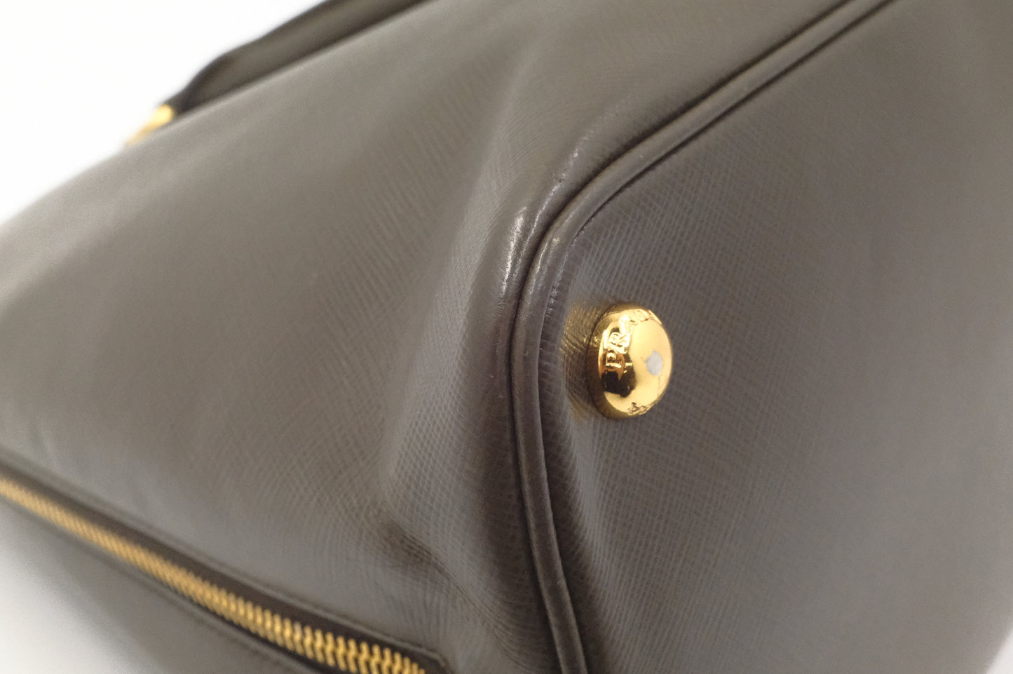 Prada Handbag in Khaki Green Saffiano Leather