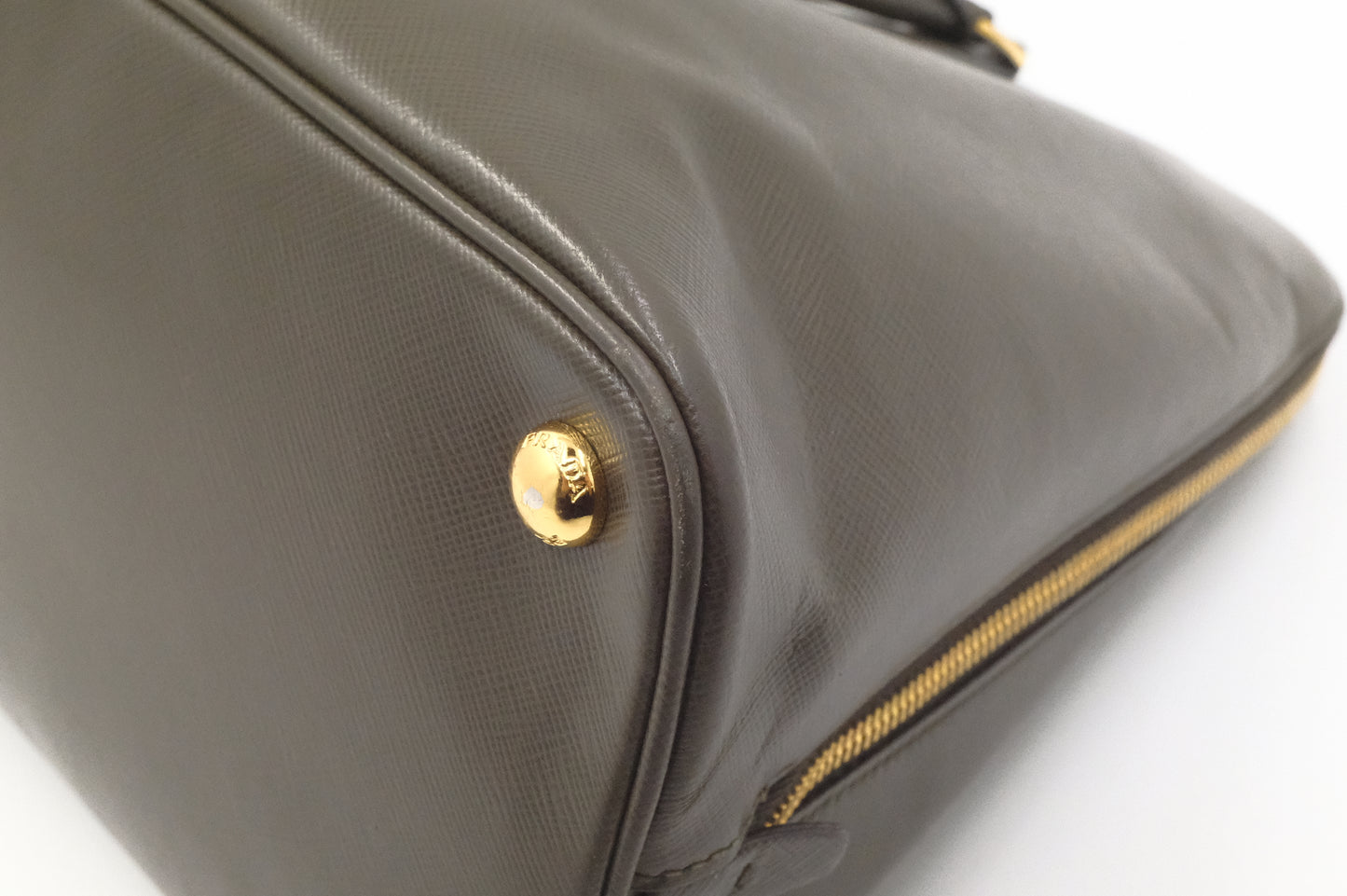 Prada Handbag in Khaki Green Saffiano Leather