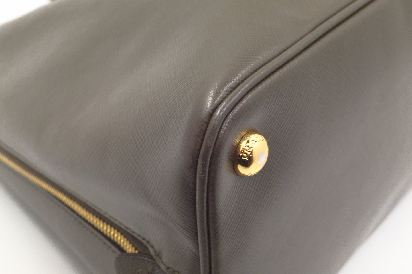 Prada Handbag in Khaki Green Saffiano Leather