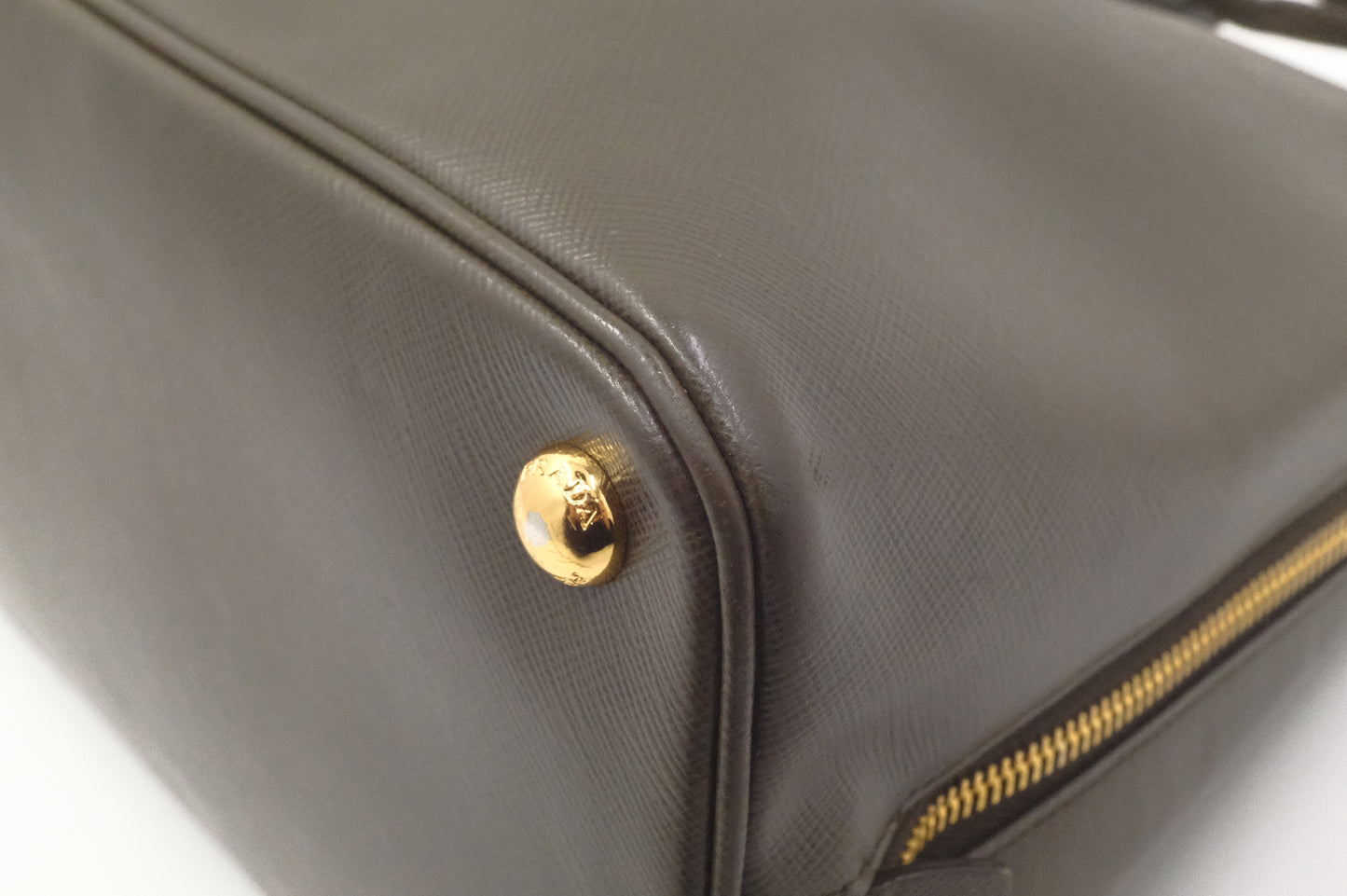 Prada Handbag in Khaki Green Saffiano Leather