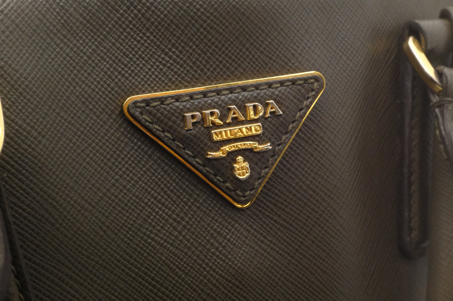 Prada Handbag in Khaki Green Saffiano Leather