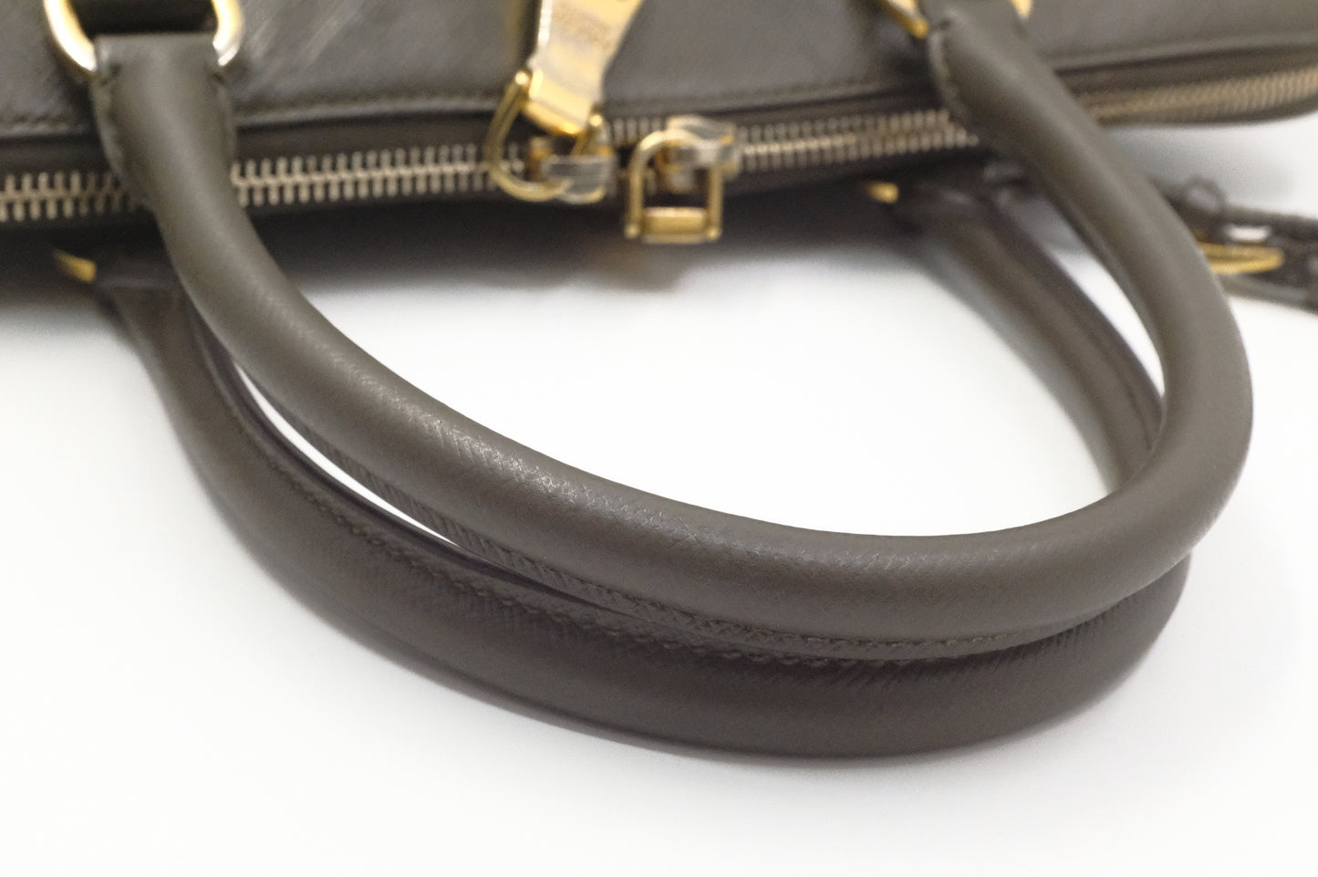 Prada Handbag in Khaki Green Saffiano Leather