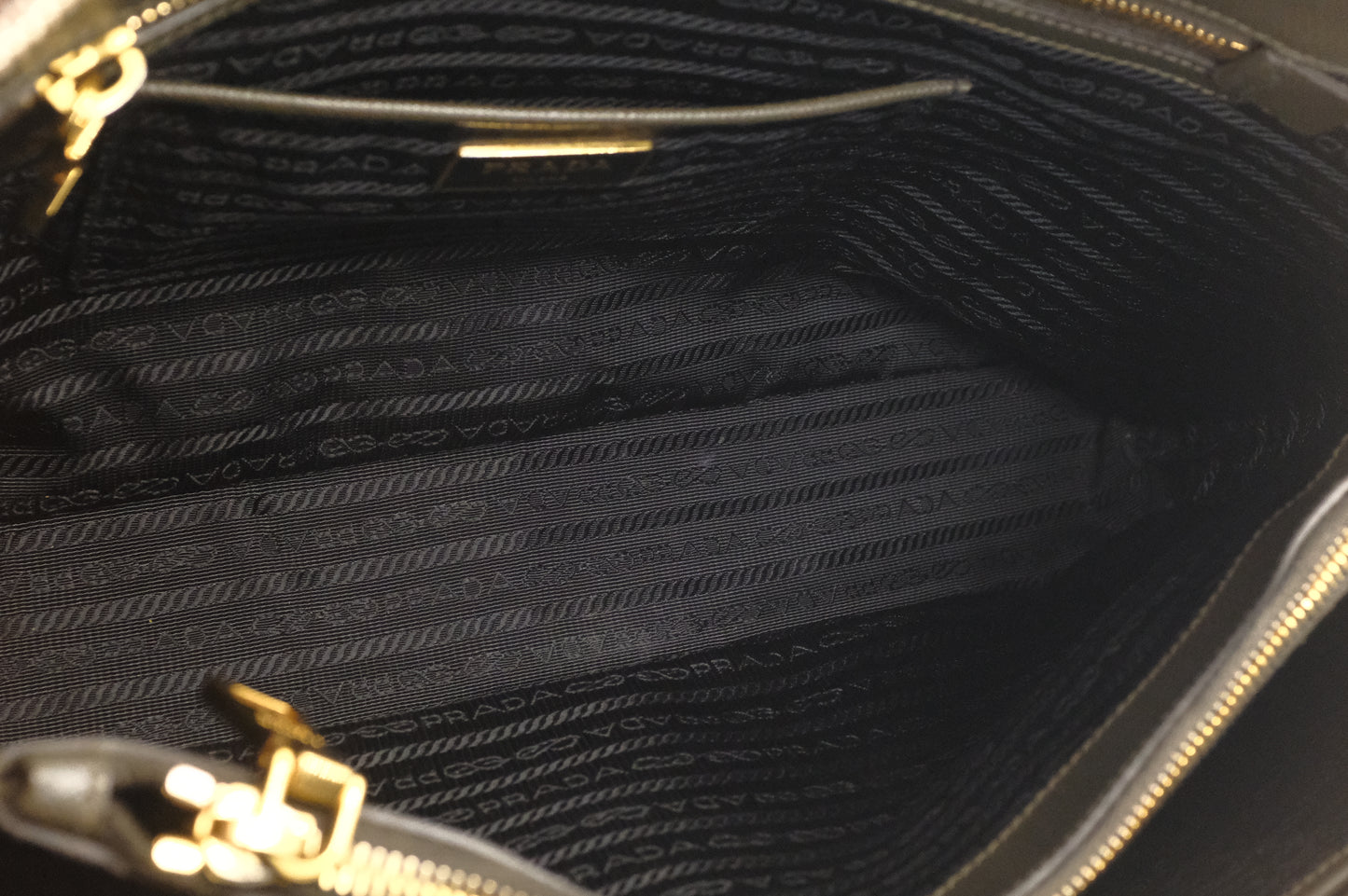 Prada Handbag in Khaki Green Saffiano Leather