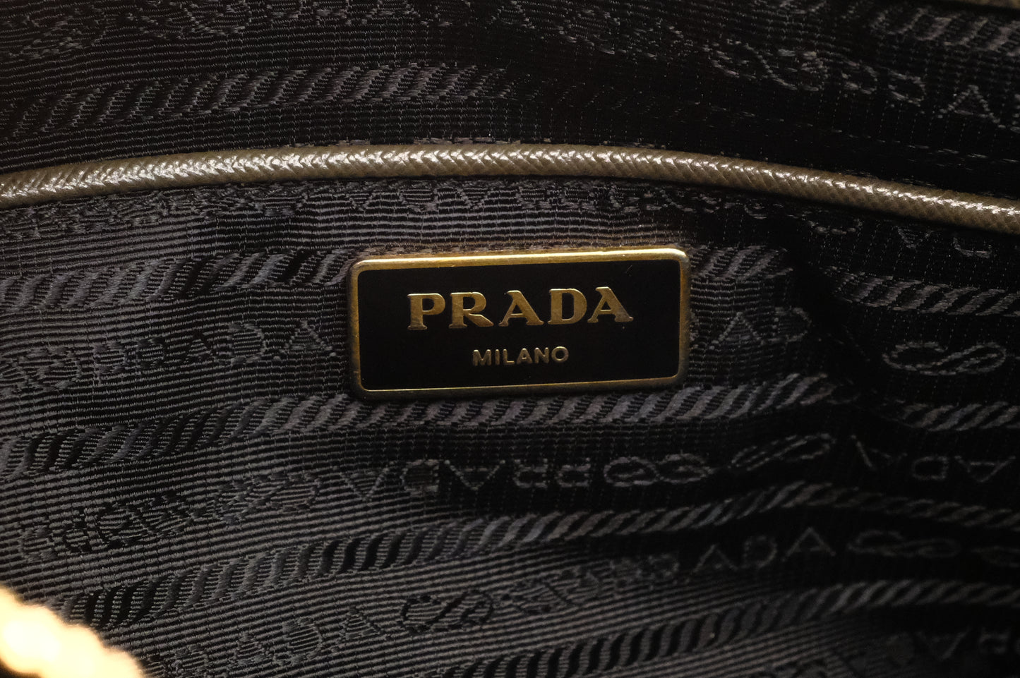 Prada Handbag in Khaki Green Saffiano Leather