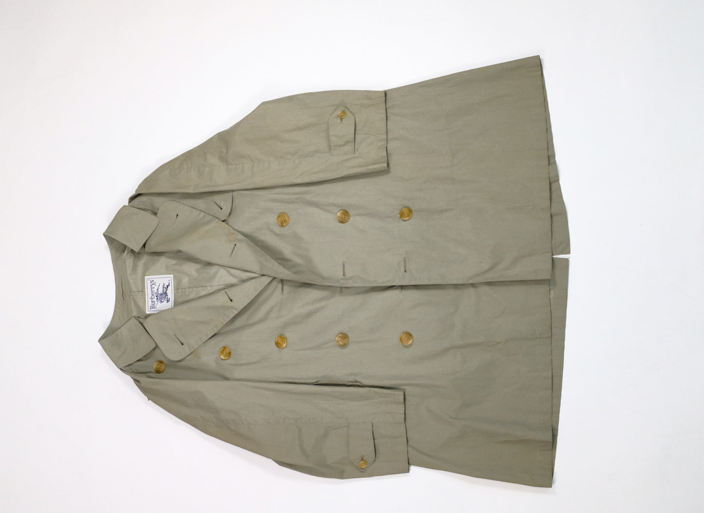 Burberry Trench Coat in Khaki Green Cotton