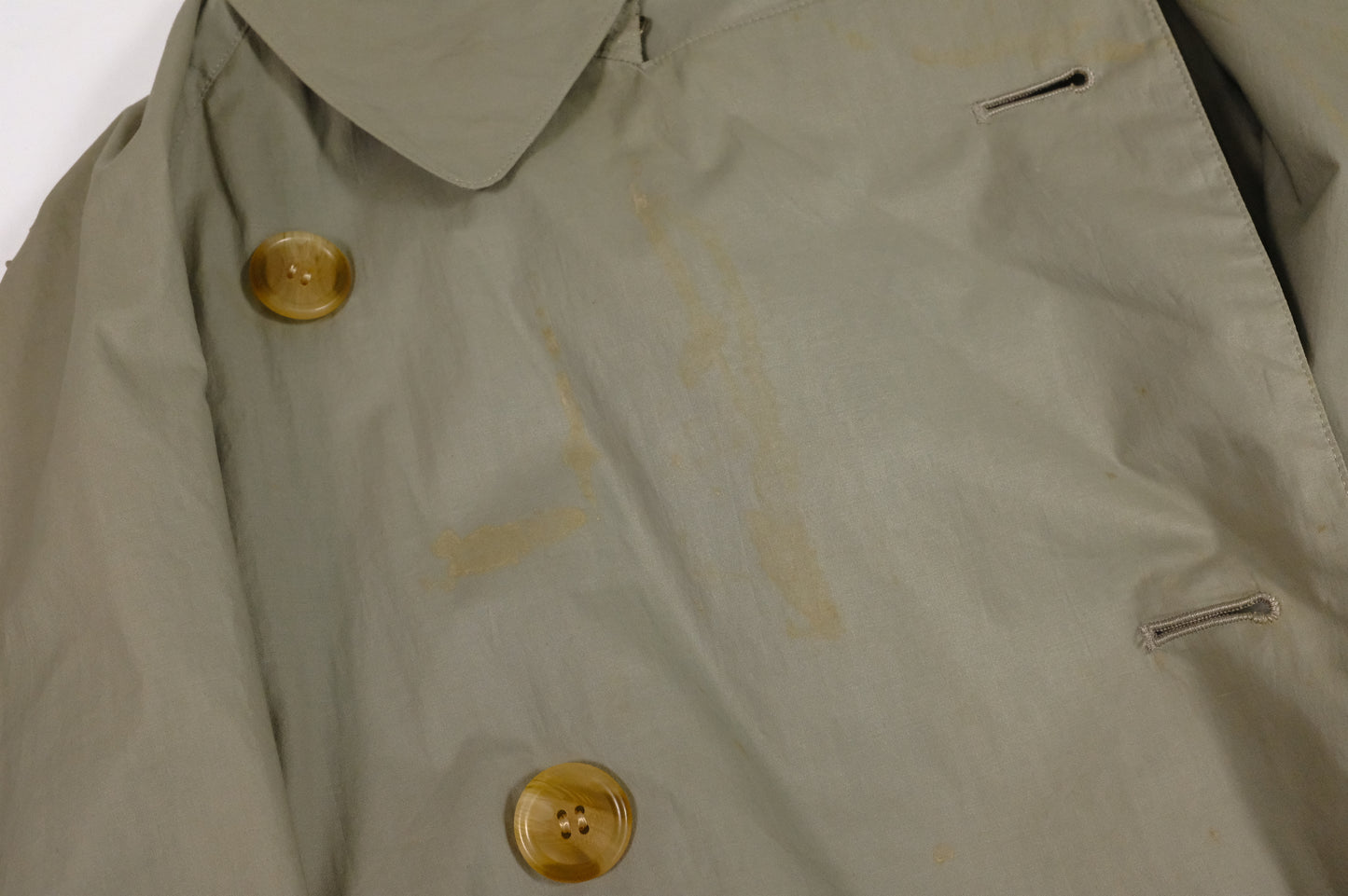 Burberry Trench Coat in Khaki Green Cotton