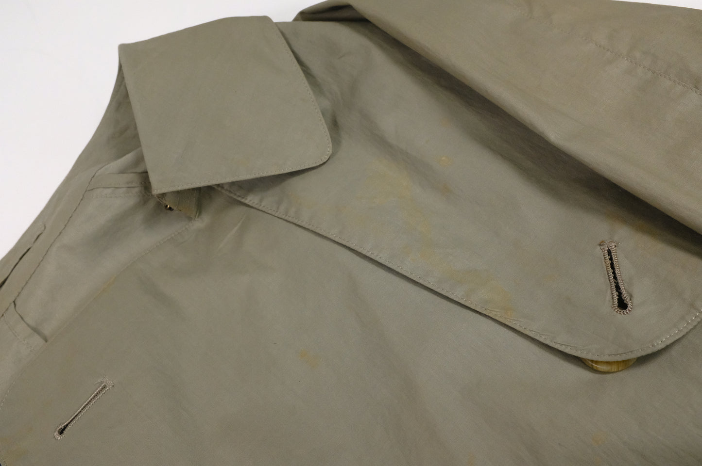 Burberry Trench Coat in Khaki Green Cotton