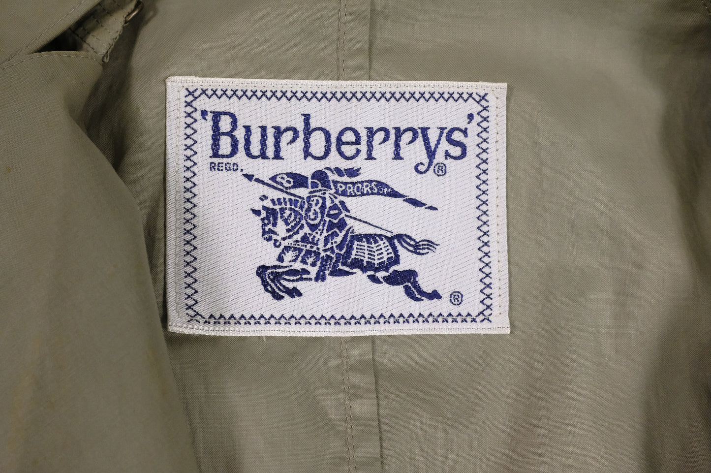 Burberry Trench Coat in Khaki Green Cotton