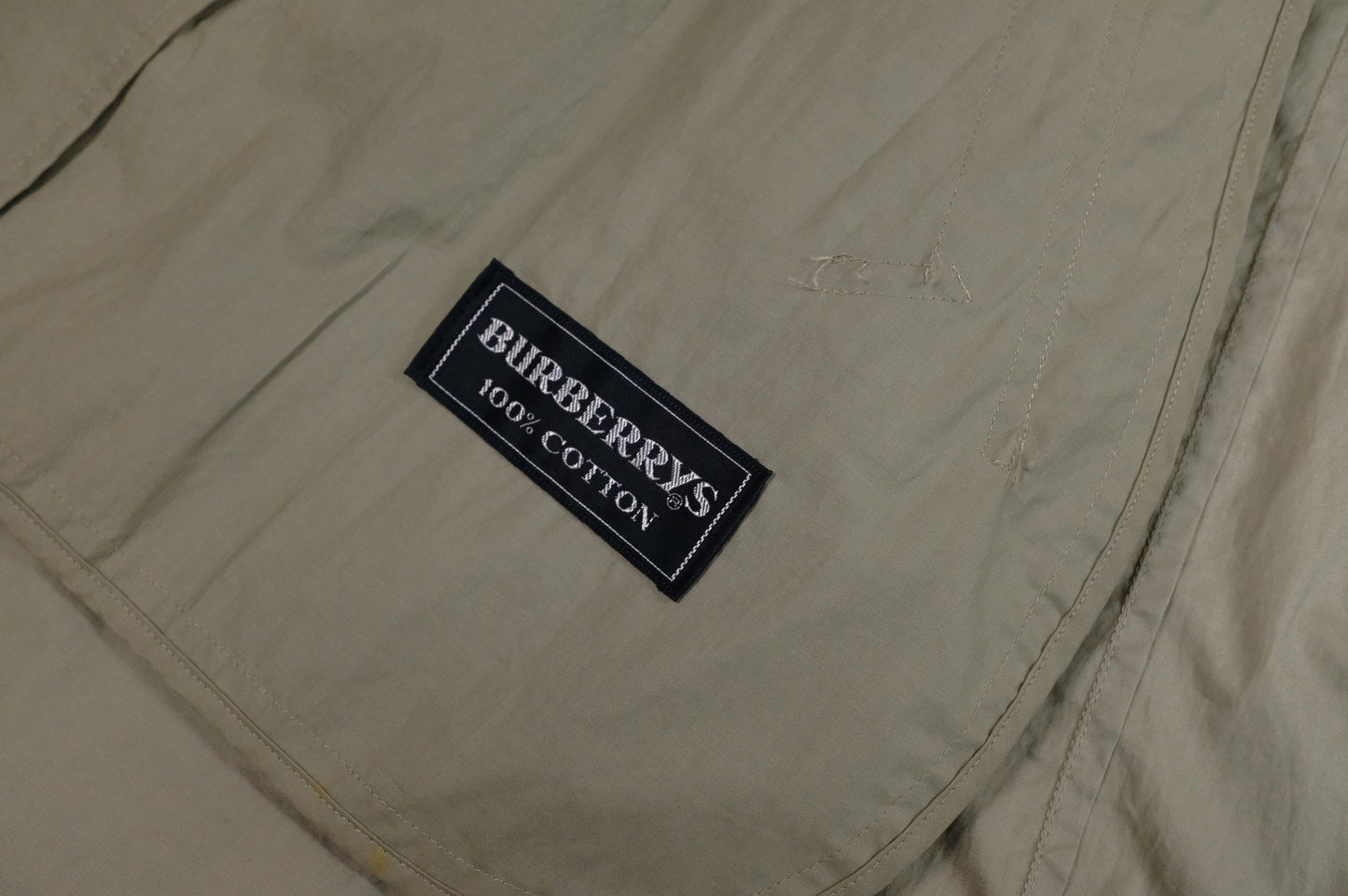 Burberry Trench Coat in Khaki Green Cotton