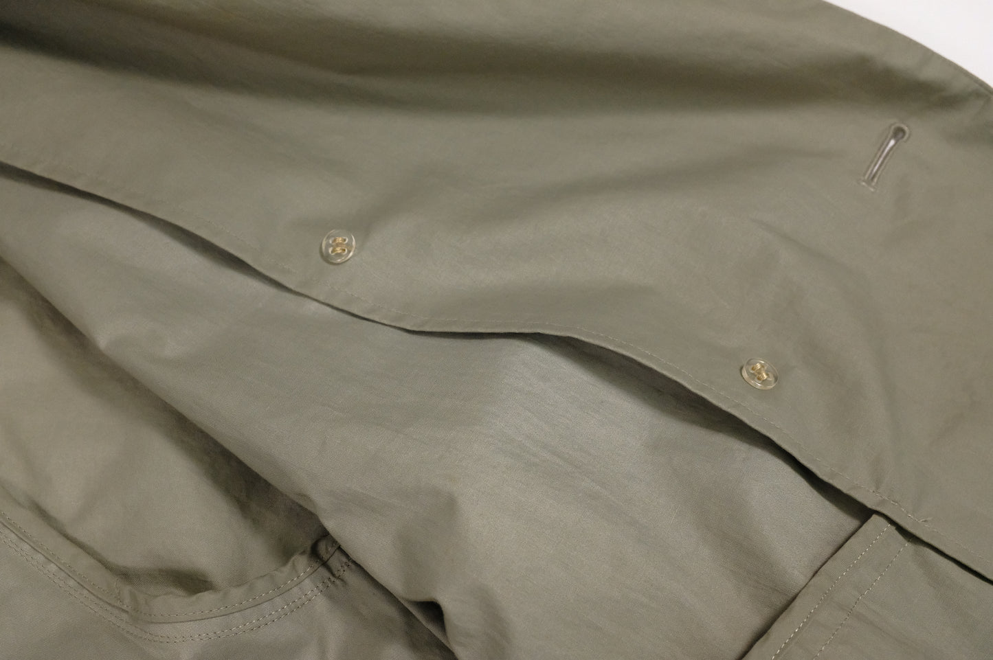 Burberry Trench Coat in Khaki Green Cotton