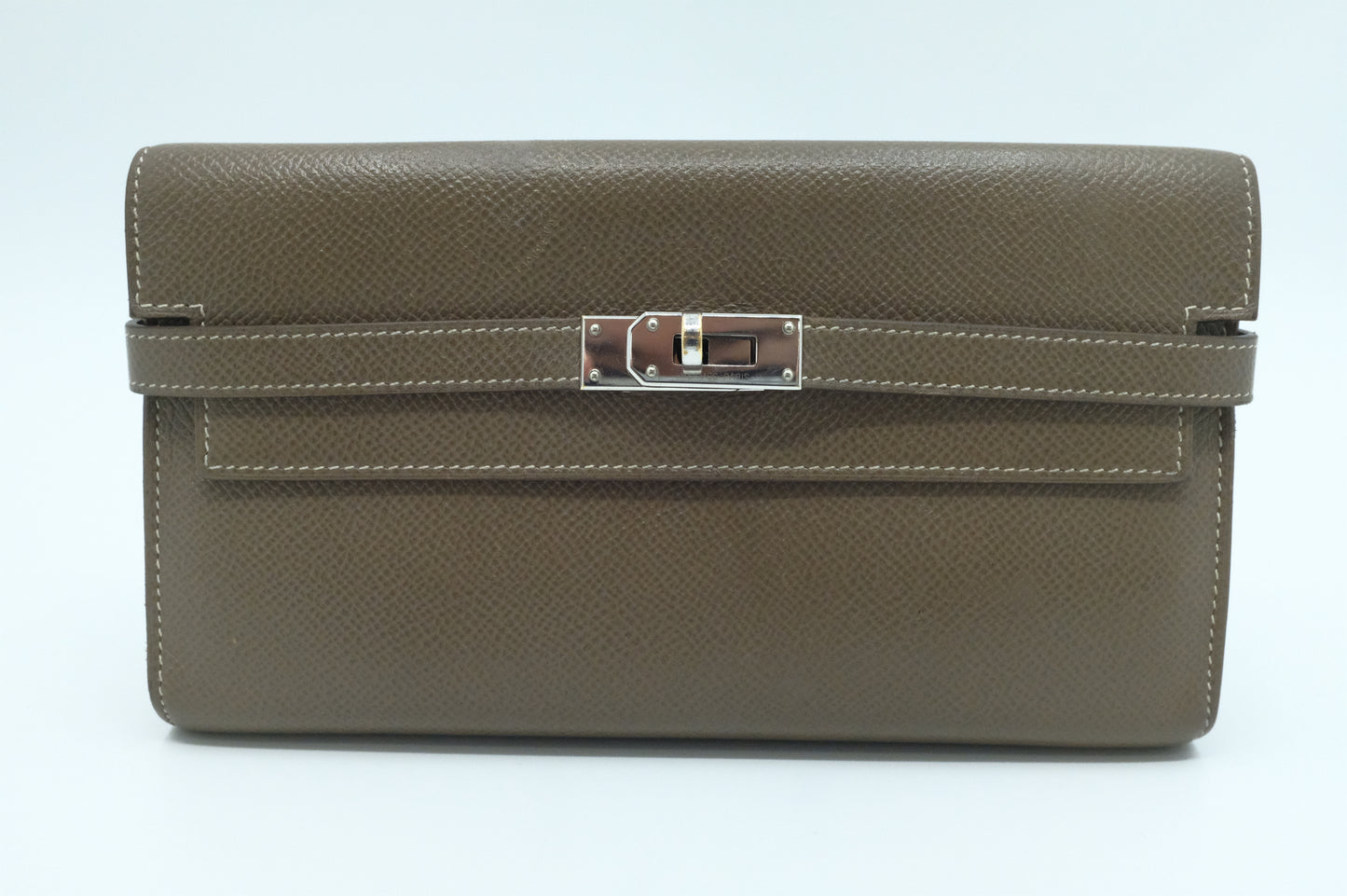 Hermes Kelly Wallet in Etoupe Epsom Leather