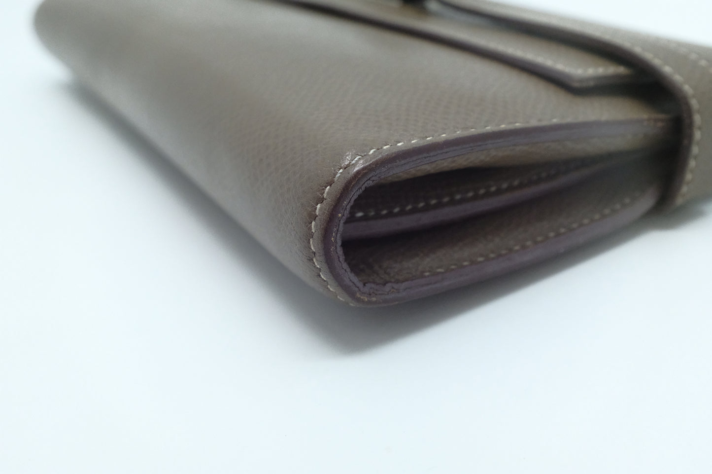 Hermes Kelly Wallet in Etoupe Epsom Leather
