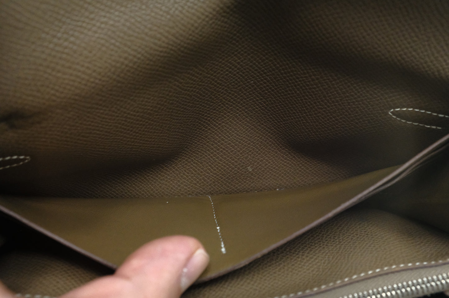 Hermes Kelly Wallet in Etoupe Epsom Leather