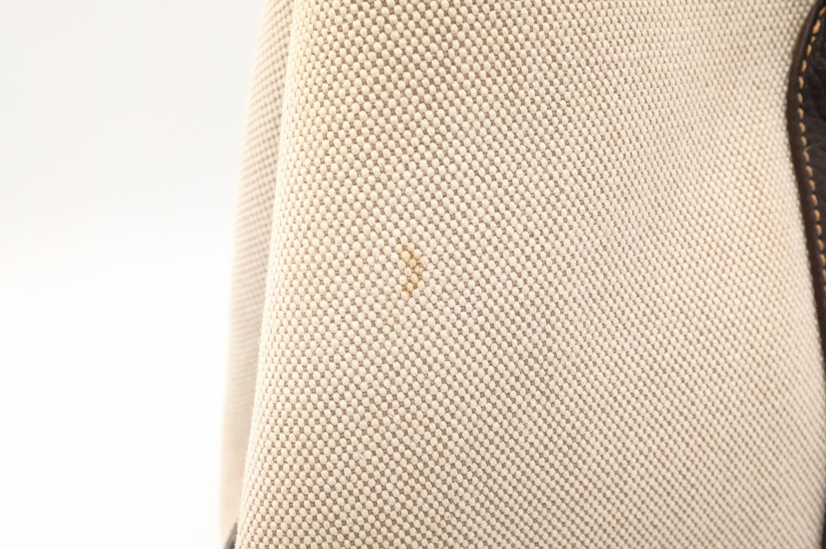 Hermes Garden Party 36 in Cream Canvas and Brown Leather