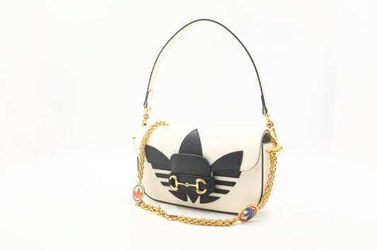 Gucci x Adidas Horsebit 1955 in White and Black Leather