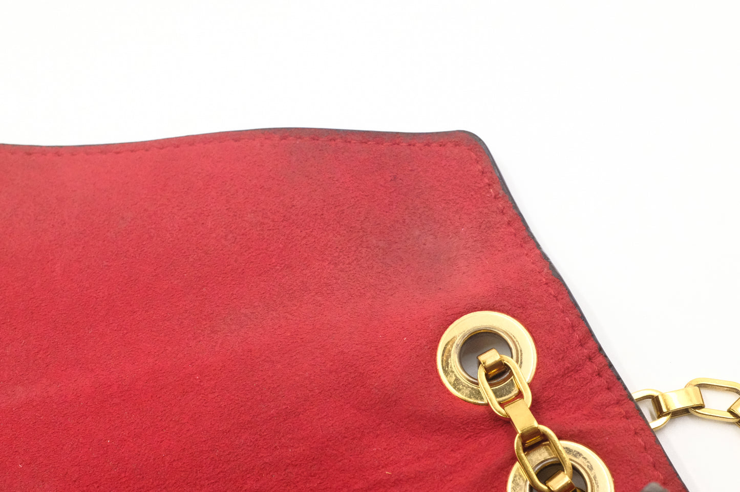 Louis Vuitton Pallas Chain Shoulder Bag in Red Leather and Monogram Canvas