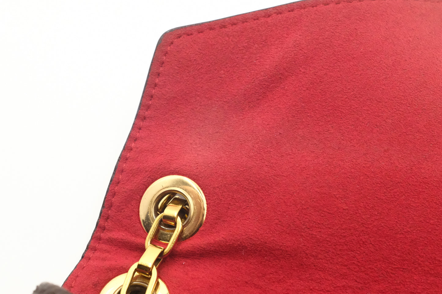 Louis Vuitton Pallas Chain Shoulder Bag in Red Leather and Monogram Canvas