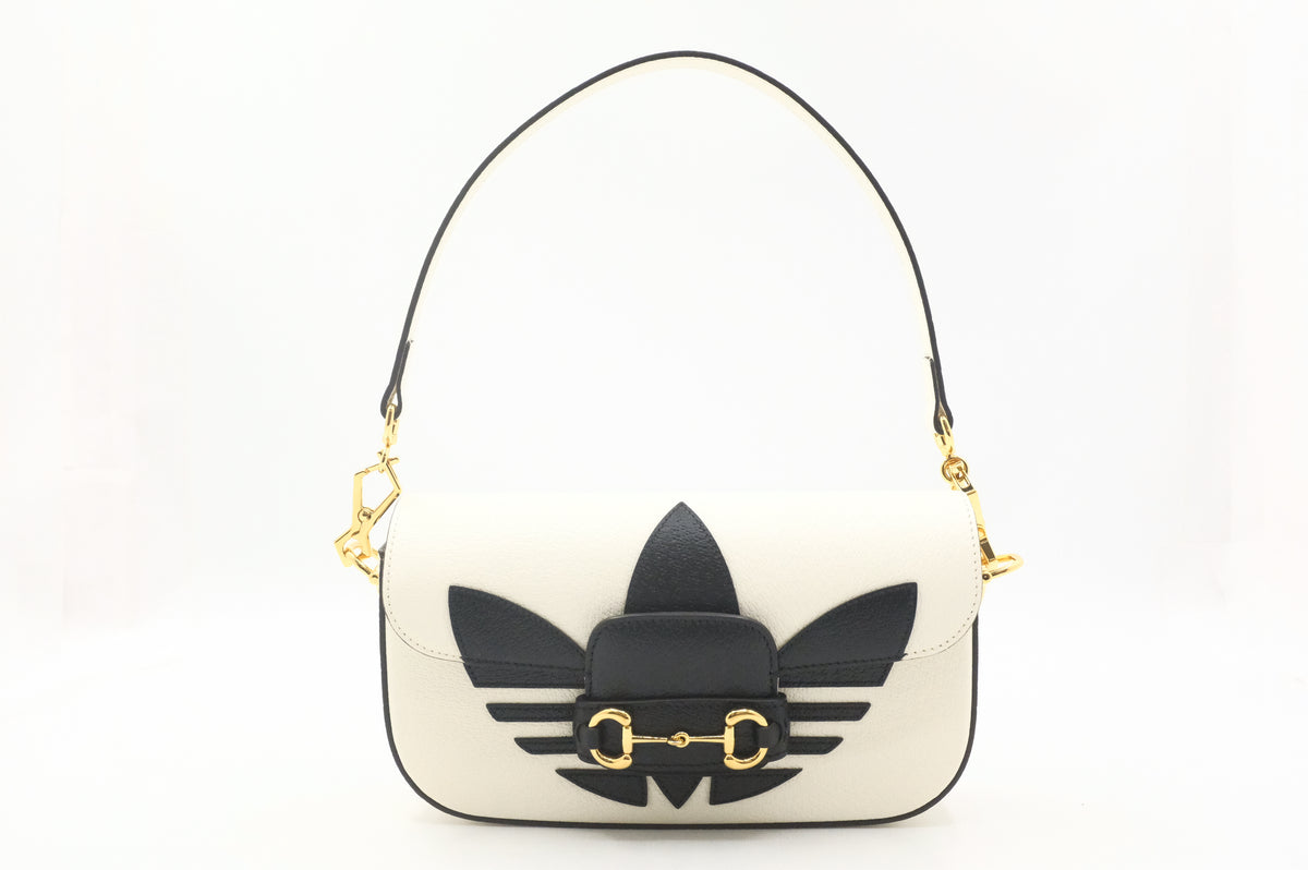 Gucci x Adidas Horsebit 1955 in White and Black Leather