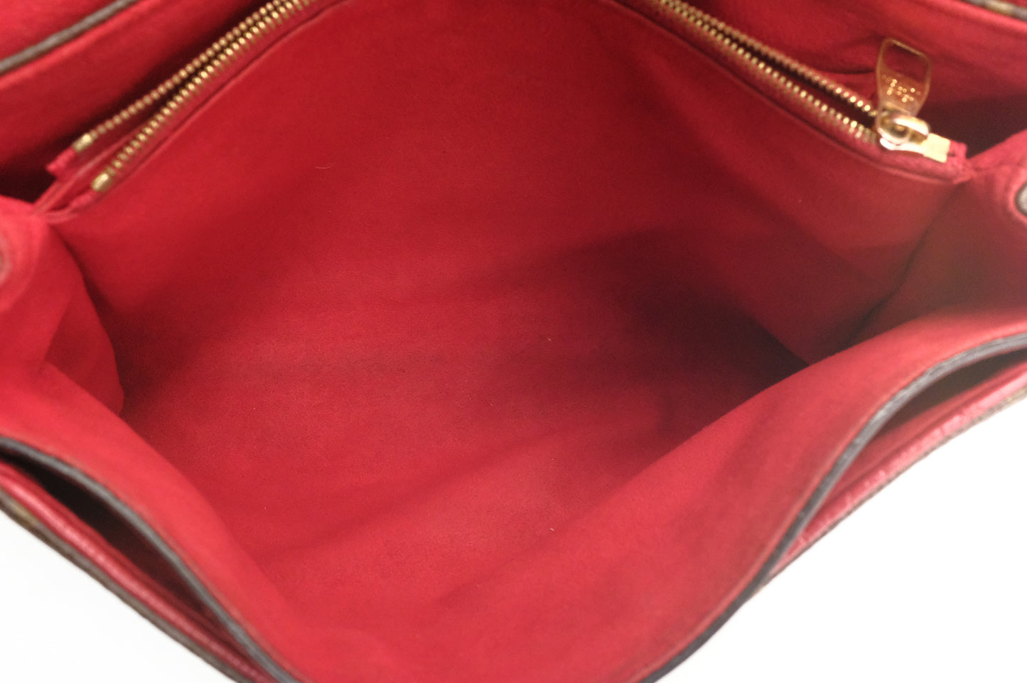 Louis Vuitton Pallas Chain Shoulder Bag in Red Leather and Monogram Canvas