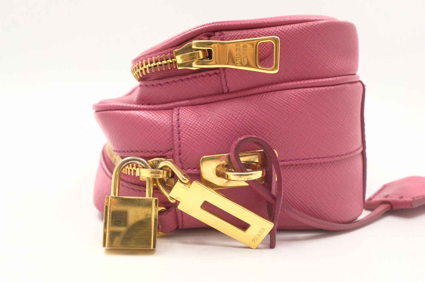 Prada Crossbody Bag in Pink Saffiano Leather