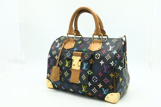Louis Vuitton Speedy 30 in Black Multicolor Monogram Canvas