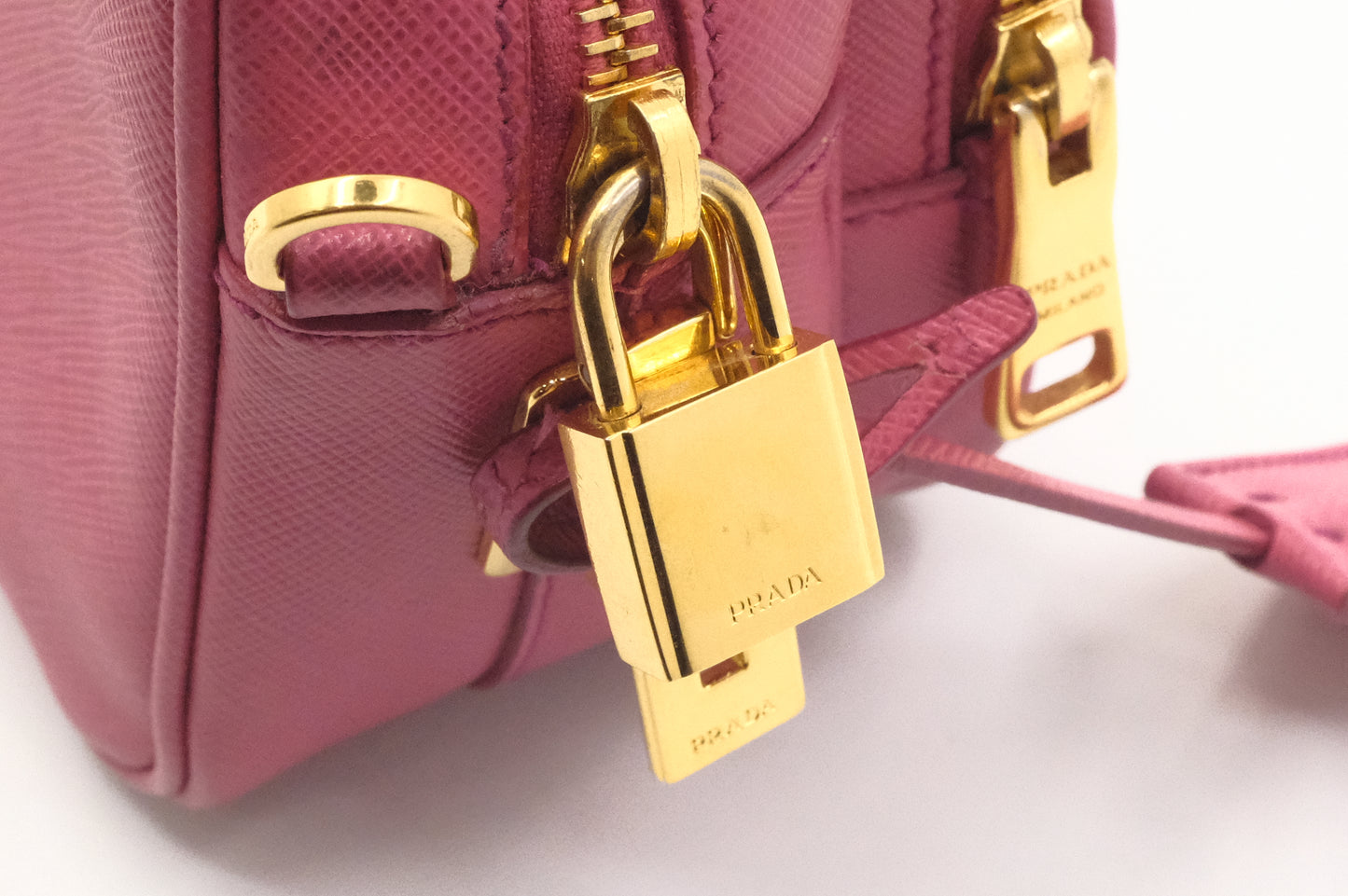 Prada Crossbody Bag in Pink Saffiano Leather