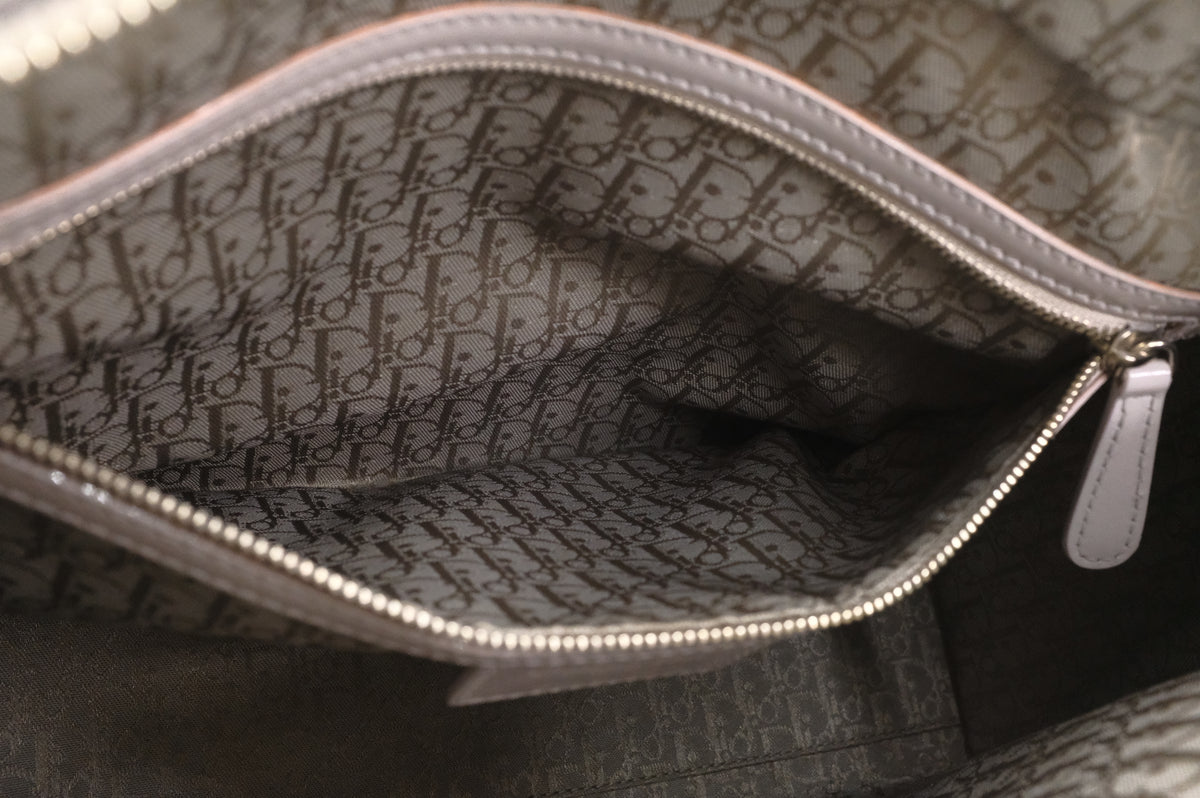 Dior Large Lady Dior in Gray Cannage Patent Leather