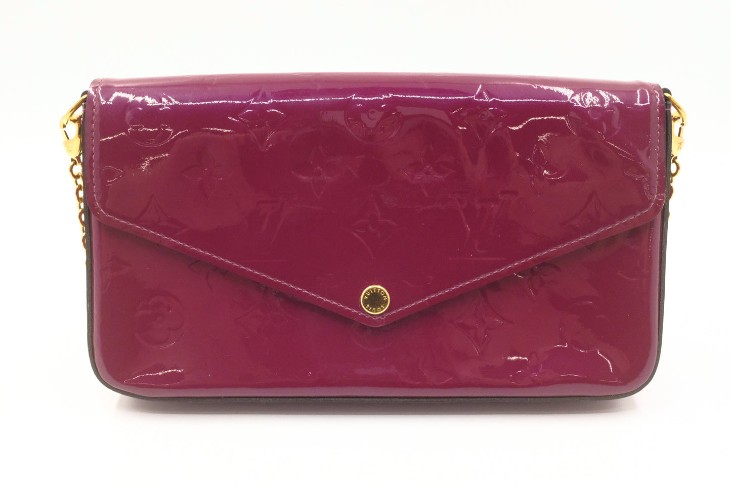 Louis Vuitton Pochette Felicie in Metallic Pink Vernis Leather