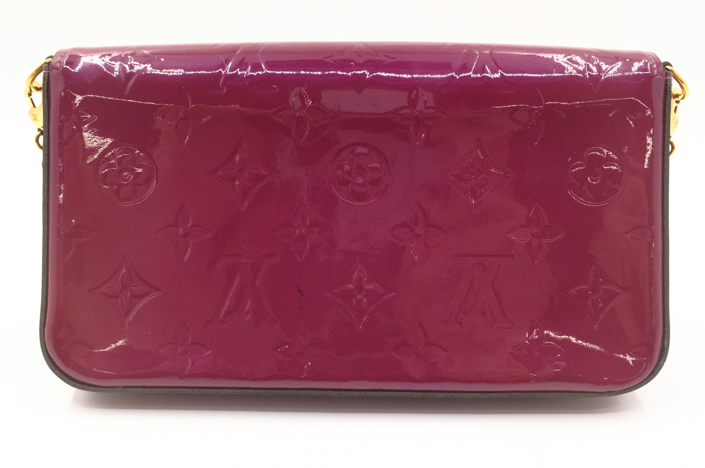 Louis Vuitton Pochette Felicie in Metallic Pink Vernis Leather