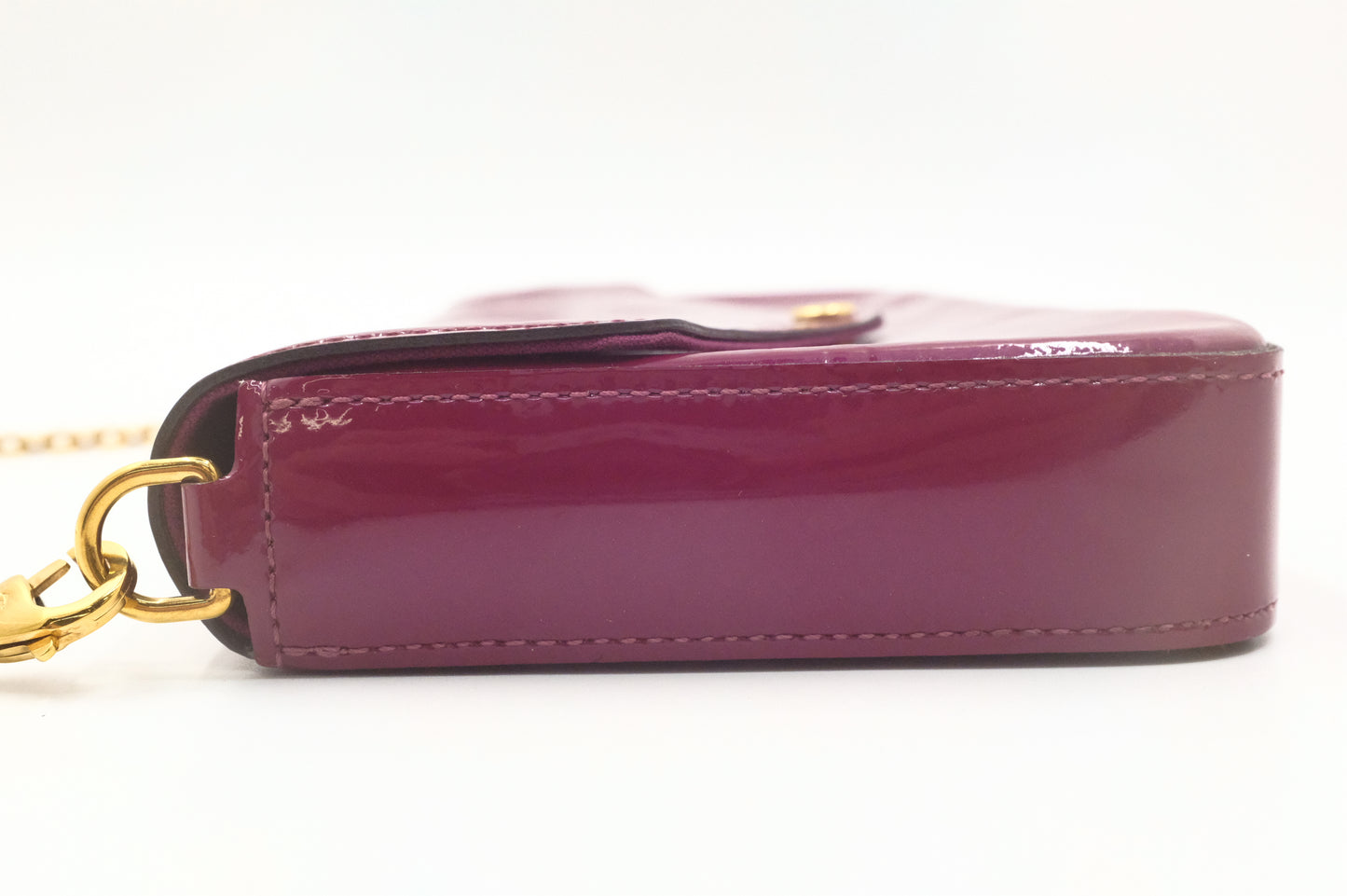 Louis Vuitton Pochette Felicie in Metallic Pink Vernis Leather