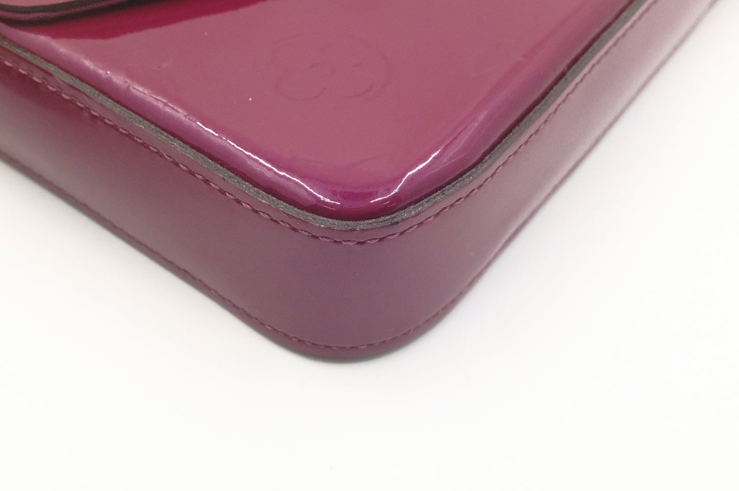 Louis Vuitton Pochette Felicie in Metallic Pink Vernis Leather