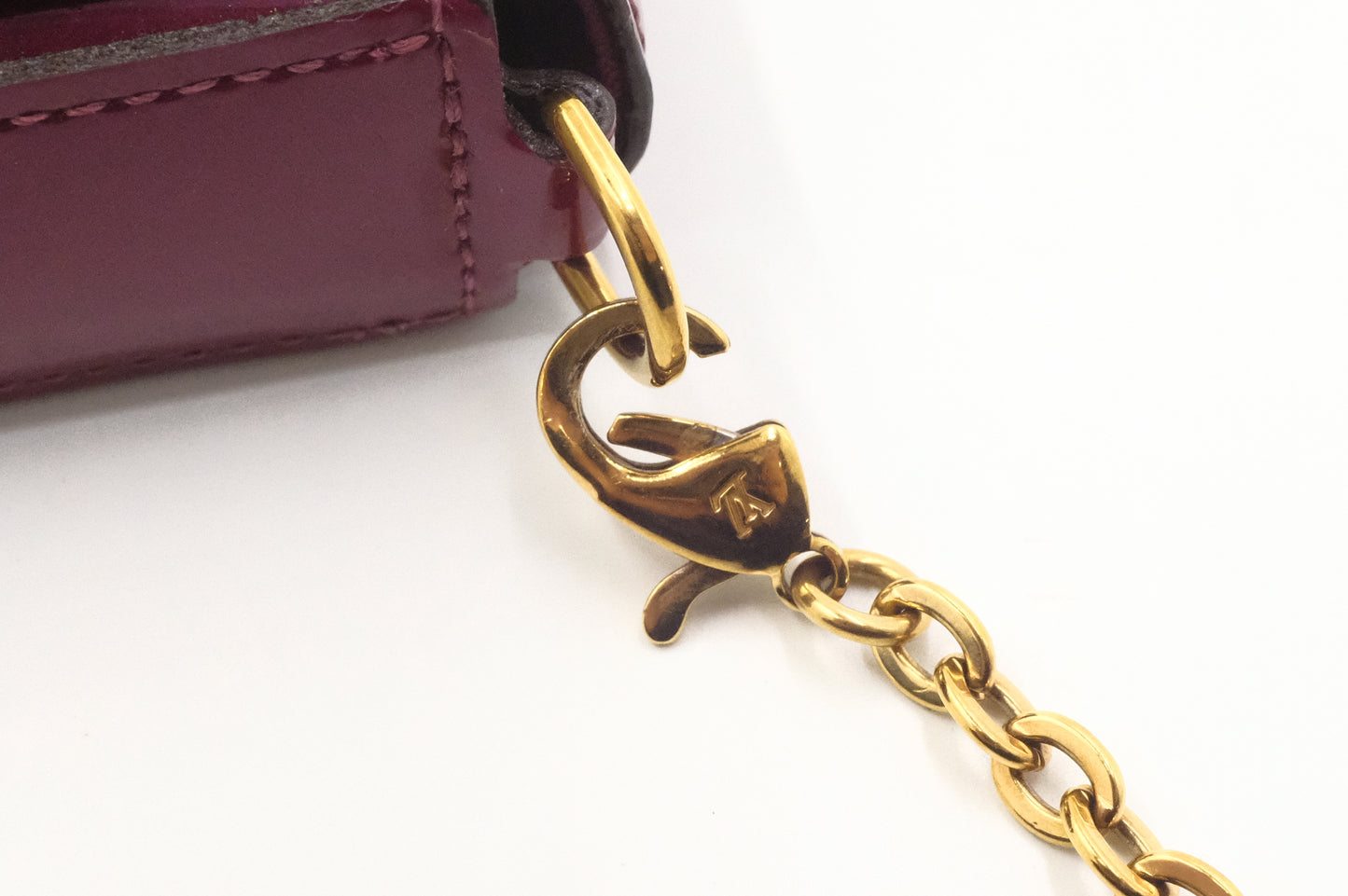 Louis Vuitton Pochette Felicie in Metallic Pink Vernis Leather