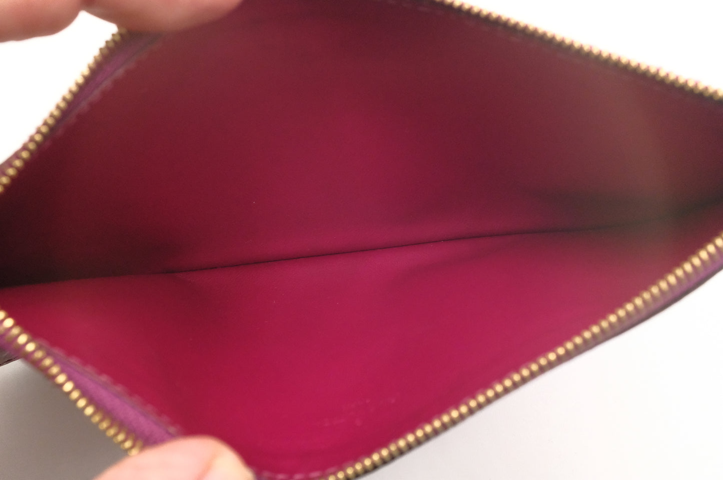 Louis Vuitton Pochette Felicie in Metallic Pink Vernis Leather