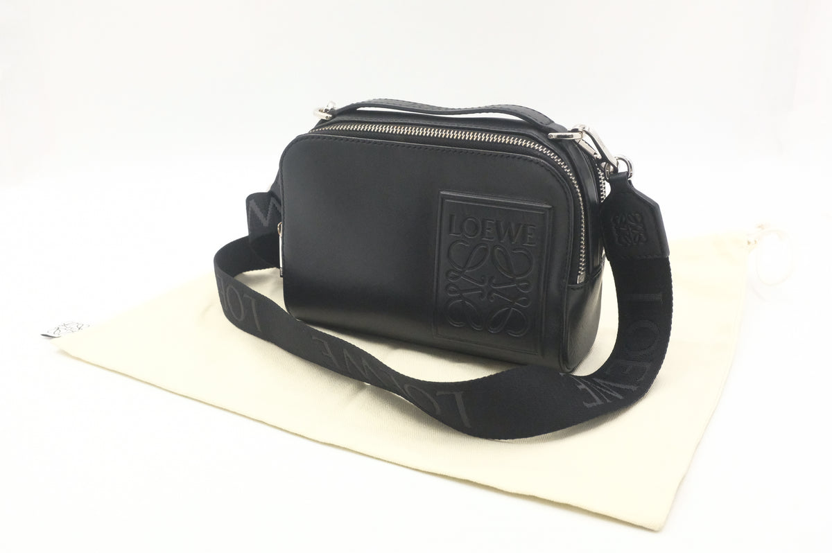 Loewe Camera Crossbody Bag in Black Leather