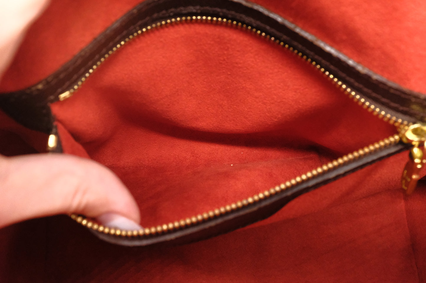 Louis Vuitton Triana Handbag in Damier Ebene Canvas