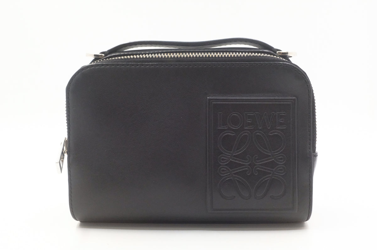Loewe Camera Crossbody Bag in Black Leather