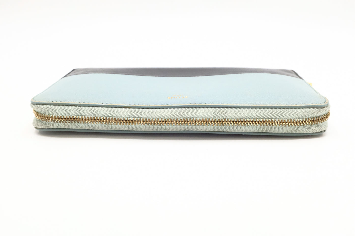 Celine Long Zippy Wallet in Blue and Black Leather