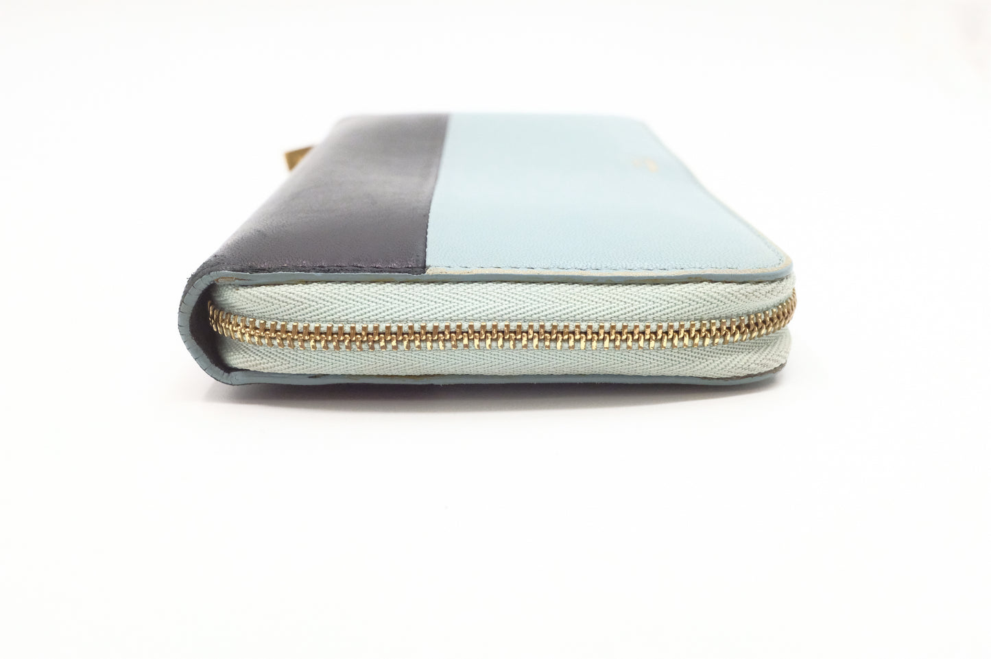 Celine Long Zippy Wallet in Blue and Black Leather